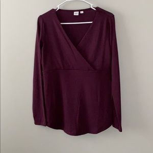 Maroon maternity top